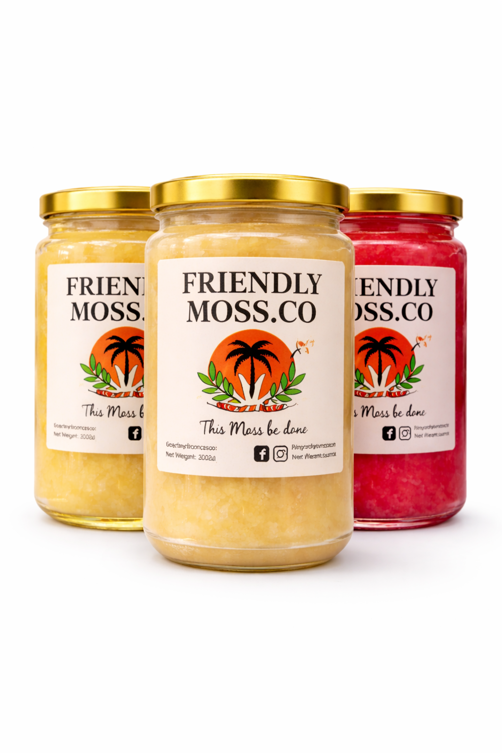 Friendly Moss - Trio Set - Organic Gold Sea Moss Gel 300ML
