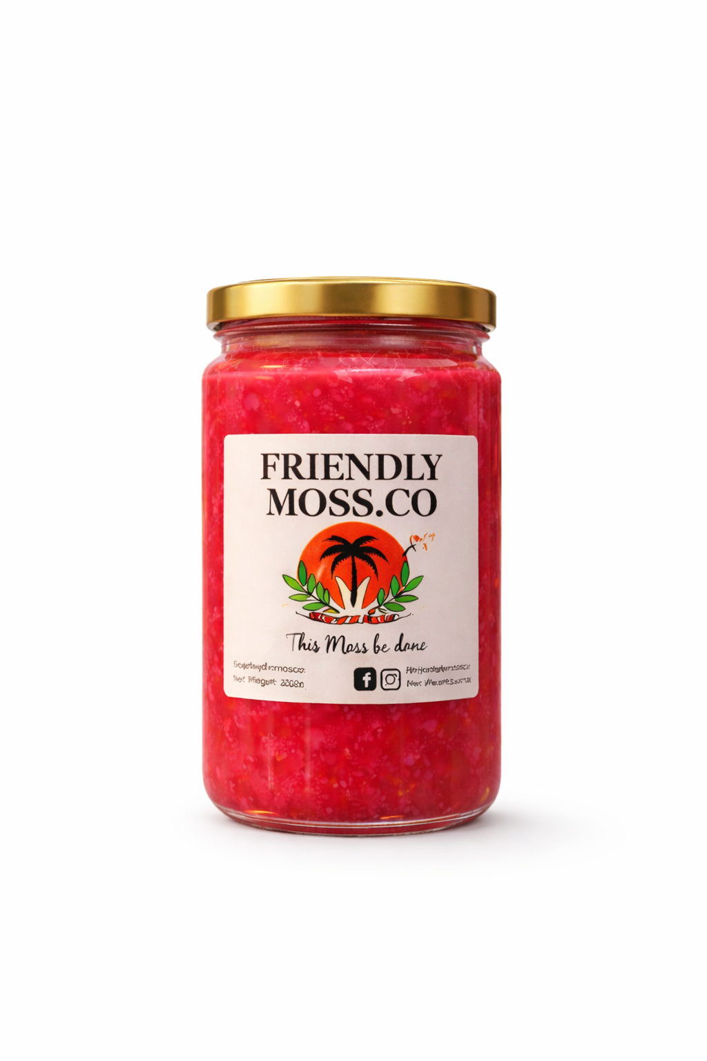 Friendly Moss - Cranberry - Organic Gold Sea Moss Gel 300ML